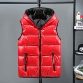 Winter Vests Women's Hooded Short Bright Color Sleeveless Vest - Acapparelstore